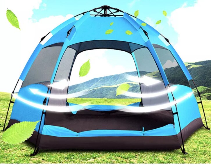 Cheap Goat Tents Outdoor Camping Tents 5+ Persons Waterproof Automatic Tents with Double Layers   